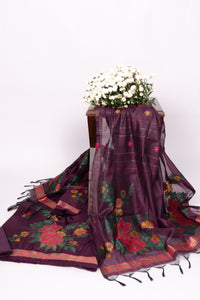 Plum Grove Jamdani Mul Chanderi Suit Piece