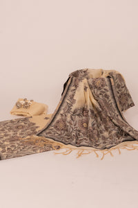 Obsidian Bloom Jamdani Mul Chanderi Suit Piece