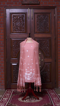 Adaa – The Elegant Motif | Jamdani Muga Cotton Suit Piece – Peach