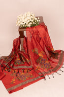 Rouge Rhapsody Jamdani Mul Chanderi Suit Piece