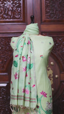Rooh – The Pichwai Reverie | Pichwai Muga Cotton Suit Piece – Sea Green