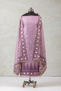 Lavender Fall Jamdani Cotton Suit Piece