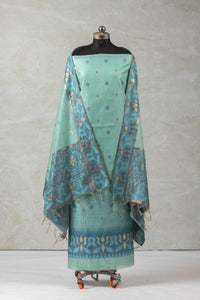 Aqua Lace Jamdani Cotton Suit Piece