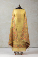 Marigold Pop Jamdani Kashmiri Cotton Suit Piece