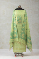 Aqua Grid Jamdani Cotton Suit Piece