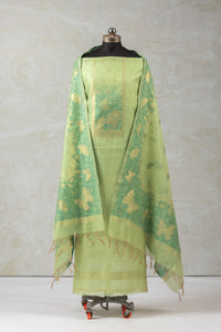 Aqua Grid Jamdani Cotton Suit Piece