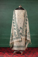 Teal Trails Jamdani Linen Cotton Suit Piece