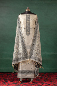 Noir Charm Jamdani Linen Cotton Suit Piece