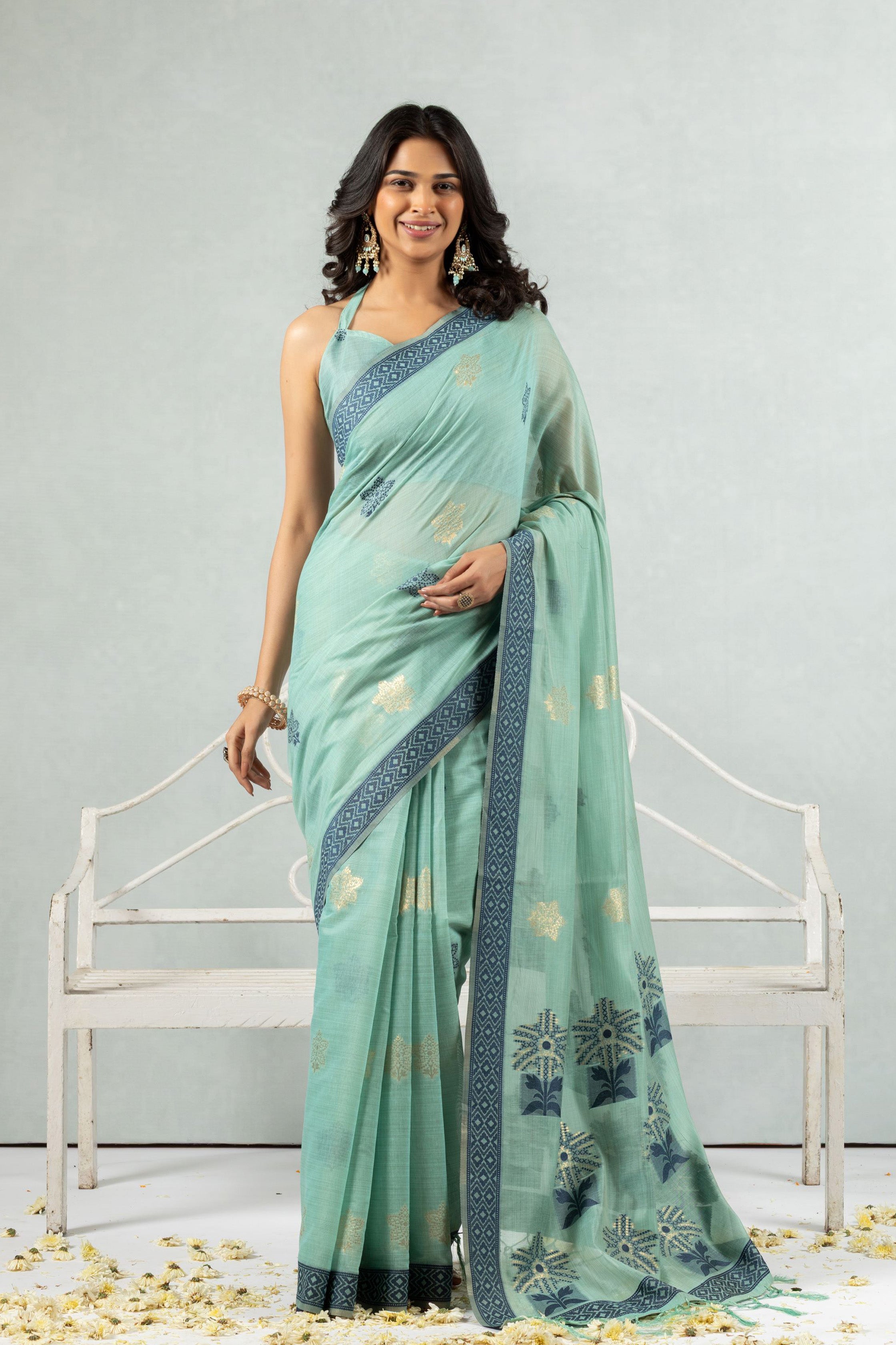 Nirvi Chanderi Slub Saree