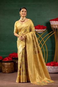 Phoolwari Cotton Kashmiri Saree