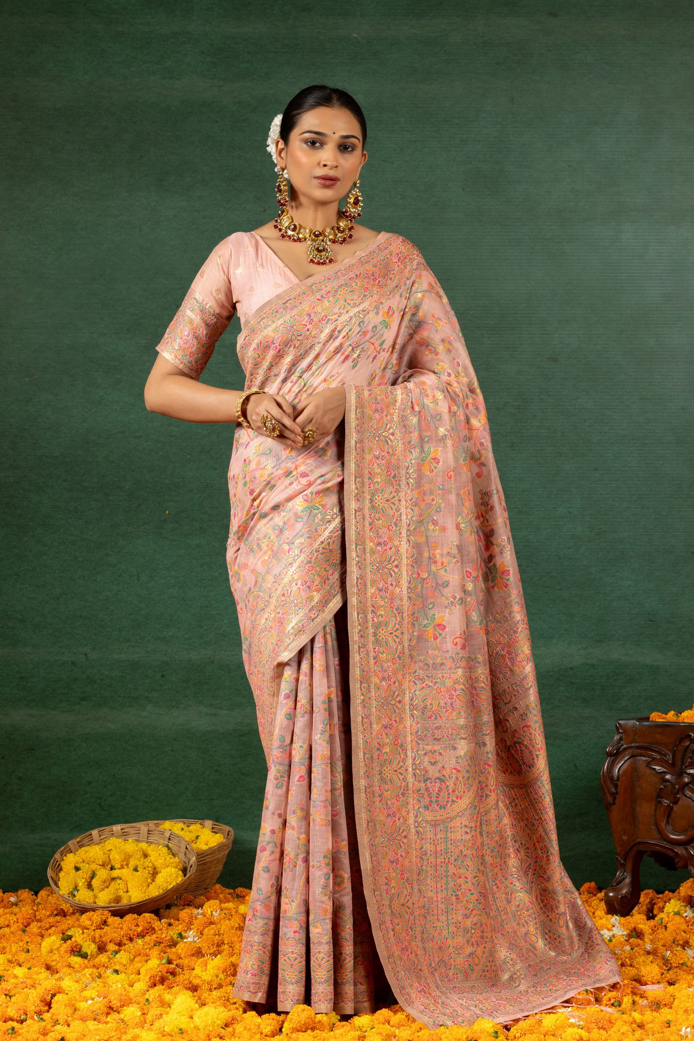 Raagini Cotton Kashmiri Saree