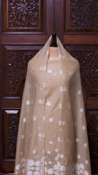 Adaa – The Elegant Motif | Jamdani Muga Cotton Suit Piece – Tussar Beige