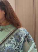 Slate Canopy Jamdani Mul Chanderi Suit Piece