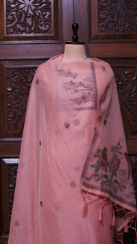 Mitti – The Earthy Grace | Jamdani Muga Cotton Suit Piece – Peach